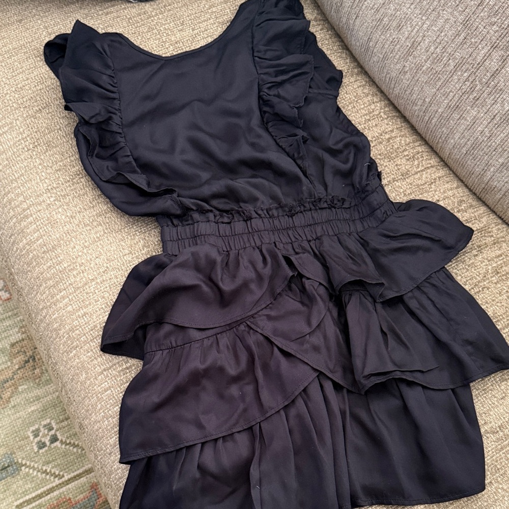 Girls LoveShackFancy Black Ruffled Dress sz 10Y